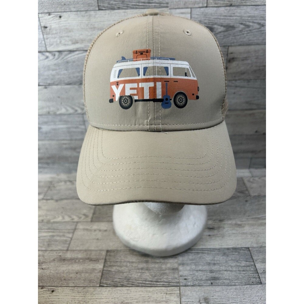 YETI Adventure Vehicle Volkswagen Microbus Trucker Hat Tan Mesh RARE NWOT
